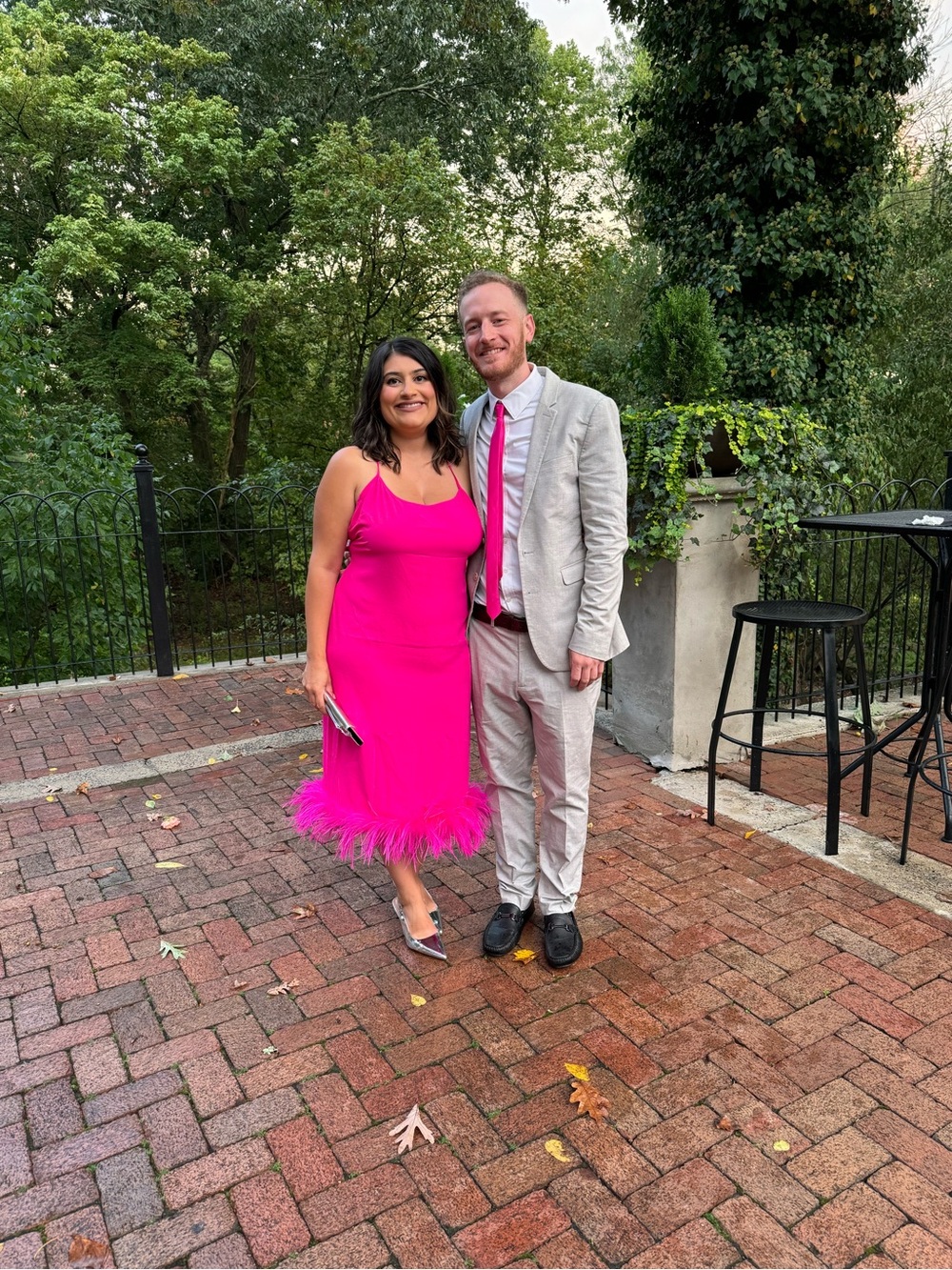 Amanda Uprichard Hot Pink Feather Hem Slip Dress
